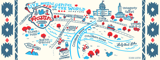 Illustrator map Austin Texas